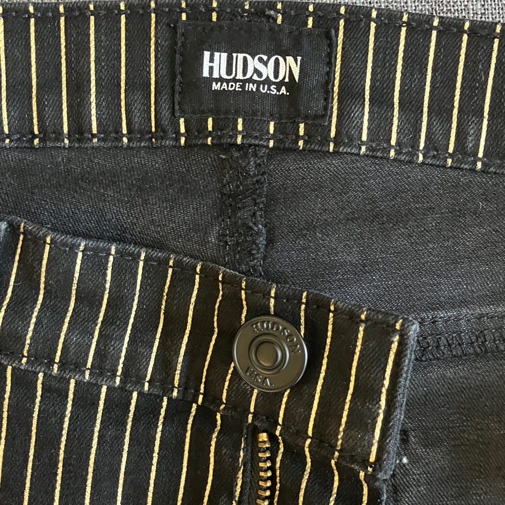 Hudson Jeans Black with Gold Stripes